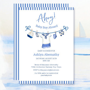 Ahoy Baby Jongen Aan Boord Nautische Baby Shower Kaart