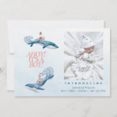 Ahoy Baby Jongen Geboorte Aankondiging (Voorkant)