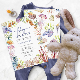 Ahoy Baby shower Invitation Kaart