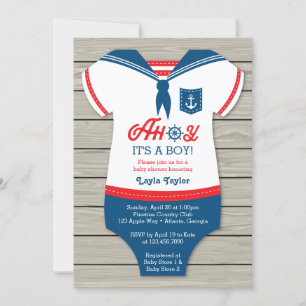 Ahoy Baby shower Invitation, Sailor, Nautical Kaart