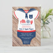 Ahoy Baby shower Invitation, Sailor, Nautical Kaart (Staand voorkant)