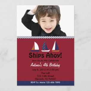 Ahoy Birthday Party Invitation Kaart