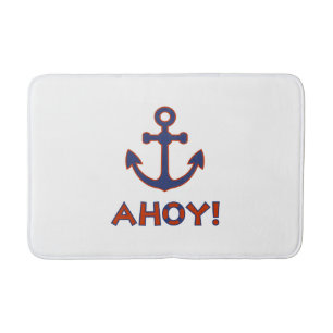 AHOY! Boei + ankerontwerp rood + blauw Badmat