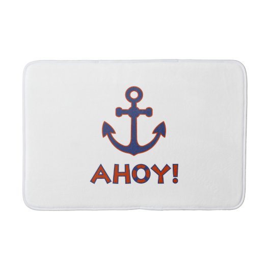 AHOY! Boei + ankerontwerp rood + blauw Badmat (Voorkant)
