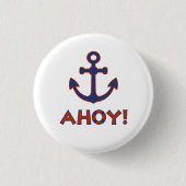 AHOY! Boei + ankerontwerp rood + blauw Ronde Button 3,2 Cm (Voorkant)