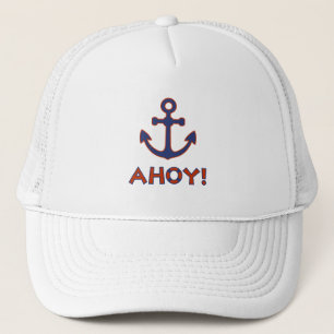 AHOY! Boei + ankerontwerp rood + blauw Trucker Pet