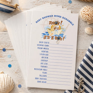 Ahoy ! Carte de jeu de mots mêlés pour la baby sho