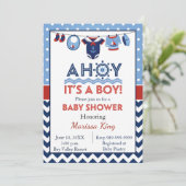 Ahoy C'est un Baby shower garçon Invitation (Debout devant)
