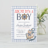 AHOY C'est un Baby shower garçon Invitation (Debout devant)