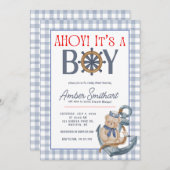 AHOY C'est un Baby shower garçon Invitation (Devant / Derrière)