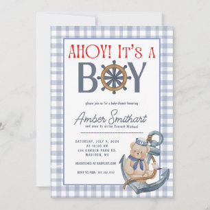 AHOY C'est un Baby shower garçon Invitation
