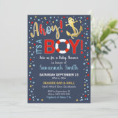 Ahoy c'est un Baby shower garçon Invitation (Debout devant)