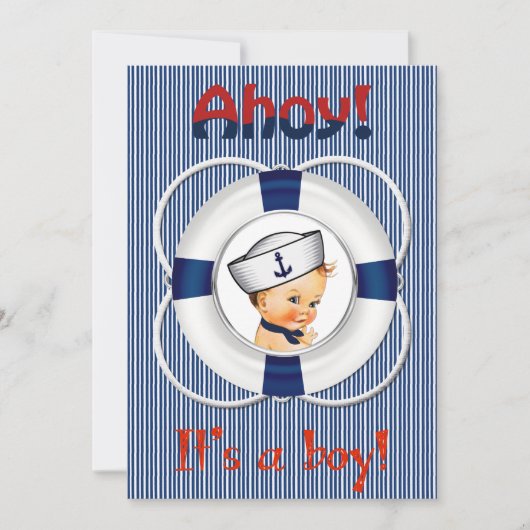 Ahoy C'est un Baby shower garçon Invitation (Devant)