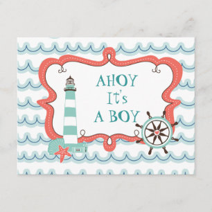 Ahoy C'est un Baby shower nautique Invitation