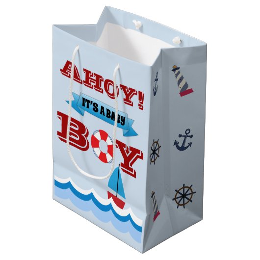 Ahoy C'est un bébé garçon Sac cadeau (Devant Angle)