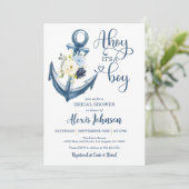 Ahoy C'est un garçon Ancre Baby shower Invitation (Debout devant)