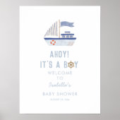 Ahoy C'est un garçon Baby shower Affiche de bienve (Devant)