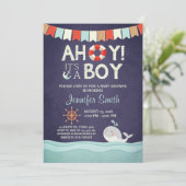 Ahoy C'est un garçon Douche Invitation Océan Nauti (Debout devant)