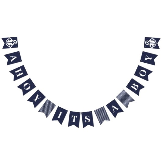 Ahoy C'Est Un Garçon Drapeaux De Bunting Nautique (Tout)