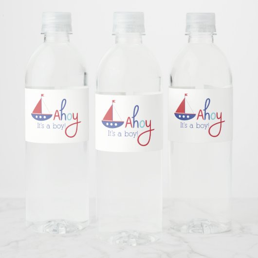 Ahoy c'est un garçon ! Étiquettes d'eau de baby sh (Bouteilles)