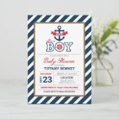 Ahoy C'est UN GARÇON ! Invitation baby shower (Debout devant)