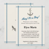 Ahoy ! C'est un garçon ! Invitation baby shower (Devant / Derrière)