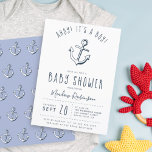 Ahoy ! C'est un garçon ! Invitation Baby shower na<br><div class="desc">Créez votre propre Ahoy personnalisé ! C'est un garçon ! Nautical Baby Shower Invitations utilisant ces modèles par Cali Graphics. Ce design moderne dispose d'une jolie ancre dessinée à la main avec "Ahoy! C'est un garçon !" dans un texte amusant, écrit à la main et courbé. (1) Tapez le texte...</div>