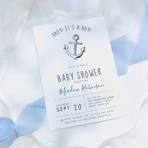 Ahoy ! C'est un garçon ! Invitation Baby shower na
