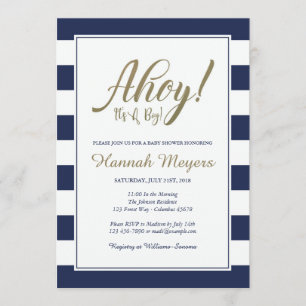 Ahoy ! C'est un garçon ! Invitation Baby shower na