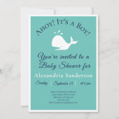 Ahoy c'est un garçon ! Invitation Baby shower naut (Devant)