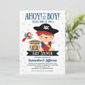 Ahoy C'est un garçon Pirate Baby shower Invitation (Debout devant)