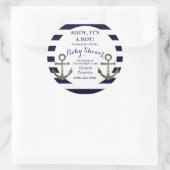 Ahoy C'est un garçon Stickers Baby shower nautique (Sac)