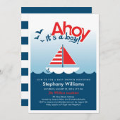 Ahoy c'est un Invitation Baby shower nautique (Devant / Derrière)