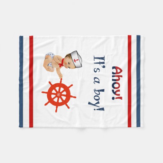 Ahoy C'est une couverture en polaire garçon (Devant (Horizontal))