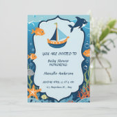 "Ahoy ! C'est une invitation de Baby shower de gar (Debout devant)