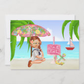 Ahoy C'est une invitation de Baby shower fille (Devant)