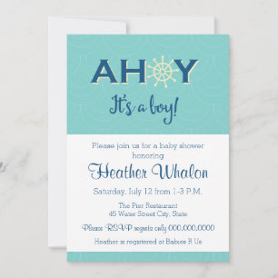 Ahoy c'est une invitation de baby shower nautique 