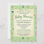 Ahoy Cute Baby shower nautique Invitation (Devant)