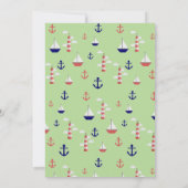 Ahoy Cute Baby shower nautique Invitation (Dos)