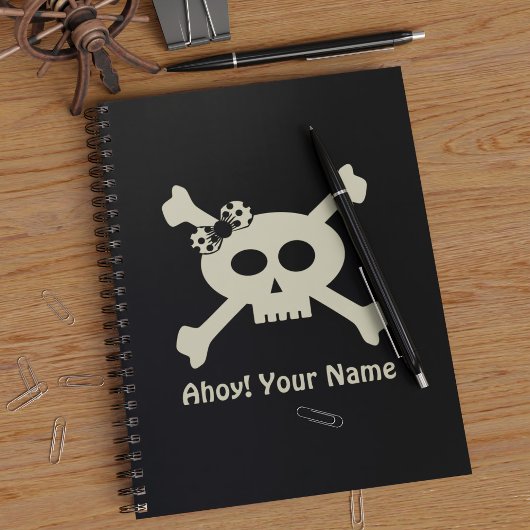 Ahoy Cute Skull Crossbones Girl Pirate Carnet