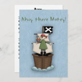 Ahoy Daar Matey Invite Kaart (Voorkant / Achterkant)