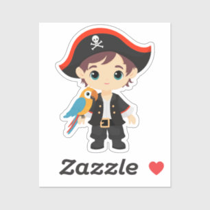 Ahoy Daar! Piratenjongen Verjaardagssticker Sticker