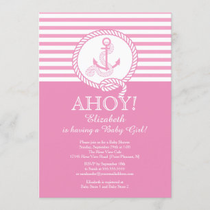 Ahoy! Een meisje nautische meisjes Baby shower uit Kaart