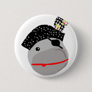Ahoy. Een schattige piraatknop. Ronde Button 5,7 Cm