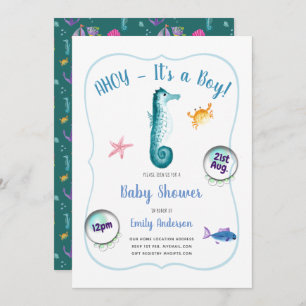 AHOY est un bébé garçon douche Invitations Ocean S