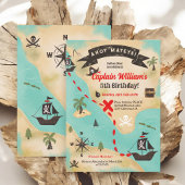 Ahoy Fun Pirate trésor Carte enfants 5e anniversai