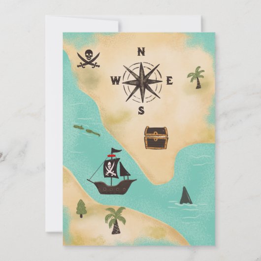 Ahoy Fun Pirate trésor Carte enfants 5e anniversai (Dos)