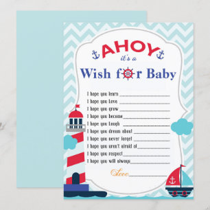 Ahoy Het is een baby shower Advice Card voor jonge Kaart