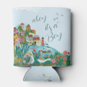 Ahoy, het is een baby shower feest blikjeskoeler (Achterkant)