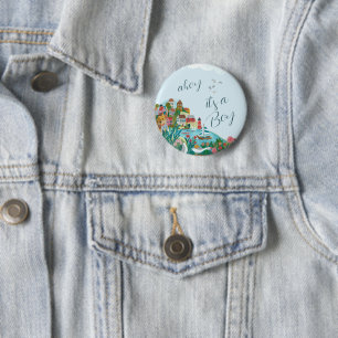 Ahoy, het is een baby shower feest ronde button 5,7 cm